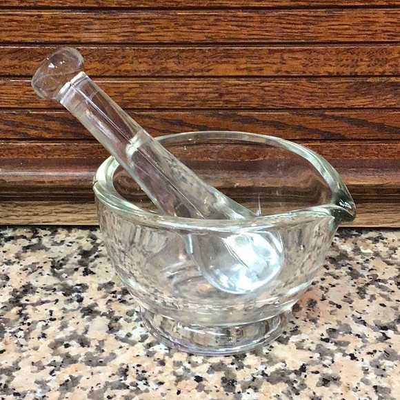 Vintage Other - Vintage Pharmacy clear glass Mortar & Pestle Set